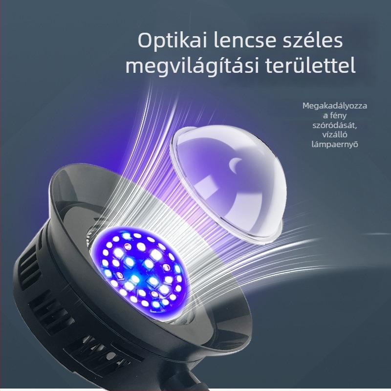 Klip LED akváriumi lámpa tengeri akváriumhoz, állítható fényerővel és időzítővel, kék-fehér spektrummal korallok és bohóchalak számára