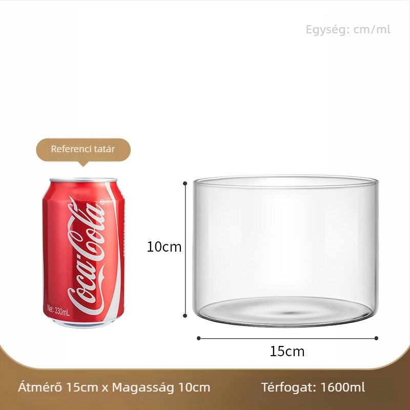 Átlátszó üvegváza mikro tájhoz, hengeres kialakítás, boroszilikt üveg, testreszabható, Thick Glass