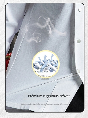 Rugalmas pamut szakács munkaruha hosszú ujjú, őszi-téli konyhai viselet catering számára