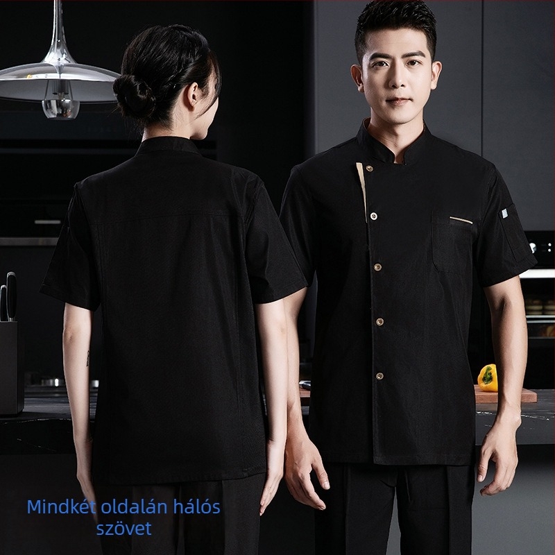 Rugalmas pamut szakács munkaruha hosszú ujjú, őszi-téli konyhai viselet catering számára