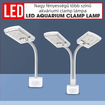 Kétfejű akváriumklip lámpa — műanyag, 6W, 200 g, Spring Dragon