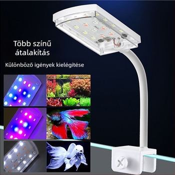 Kétfejű akváriumklip lámpa — műanyag, 6W, 200 g, Spring Dragon