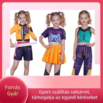 Cosplay ruha Demon-Vadász lánycsoportból, Lumine inspirálta - K-POP karakter, Milk Silk anyag, 80–90% poliészter, koreai stílus játékokhoz és anime szerepjátékhoz