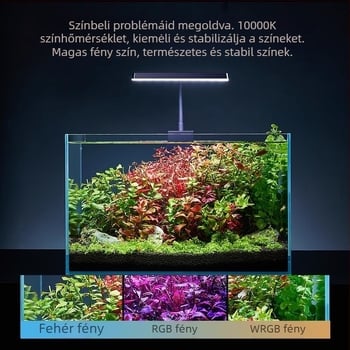 LED klipszes akváriumi lámpa teljes spektrummal vízi növényekhez – Yee, 11.4/15.2W
