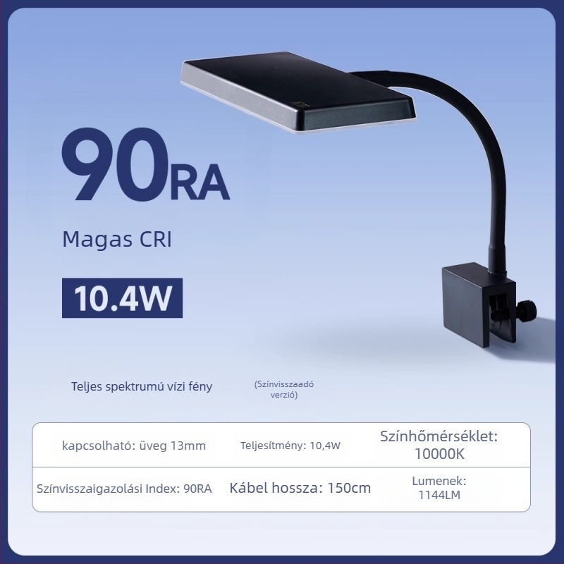 LED klipszes akváriumi lámpa teljes spektrummal vízi növényekhez – Yee, 11.4/15.2W