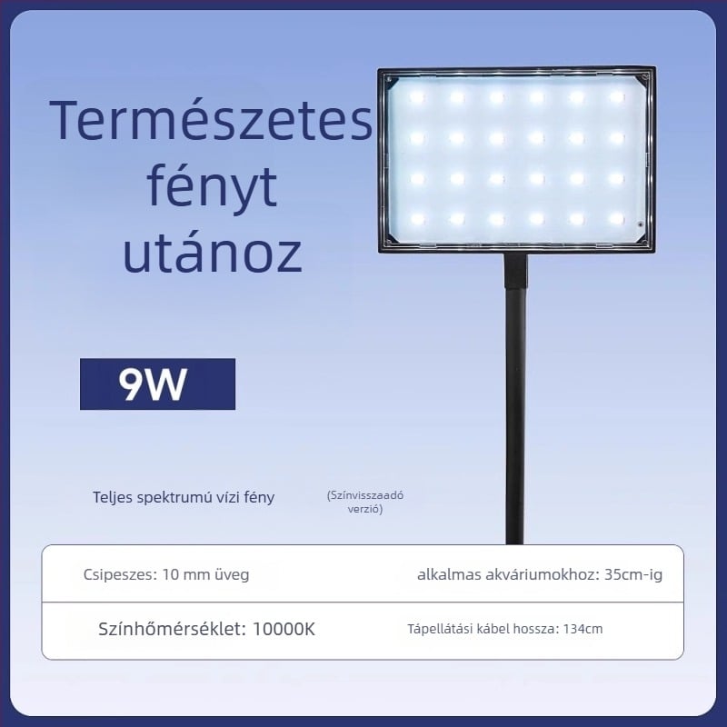 LED klipszes akváriumi lámpa teljes spektrummal vízi növényekhez – Yee, 11.4/15.2W