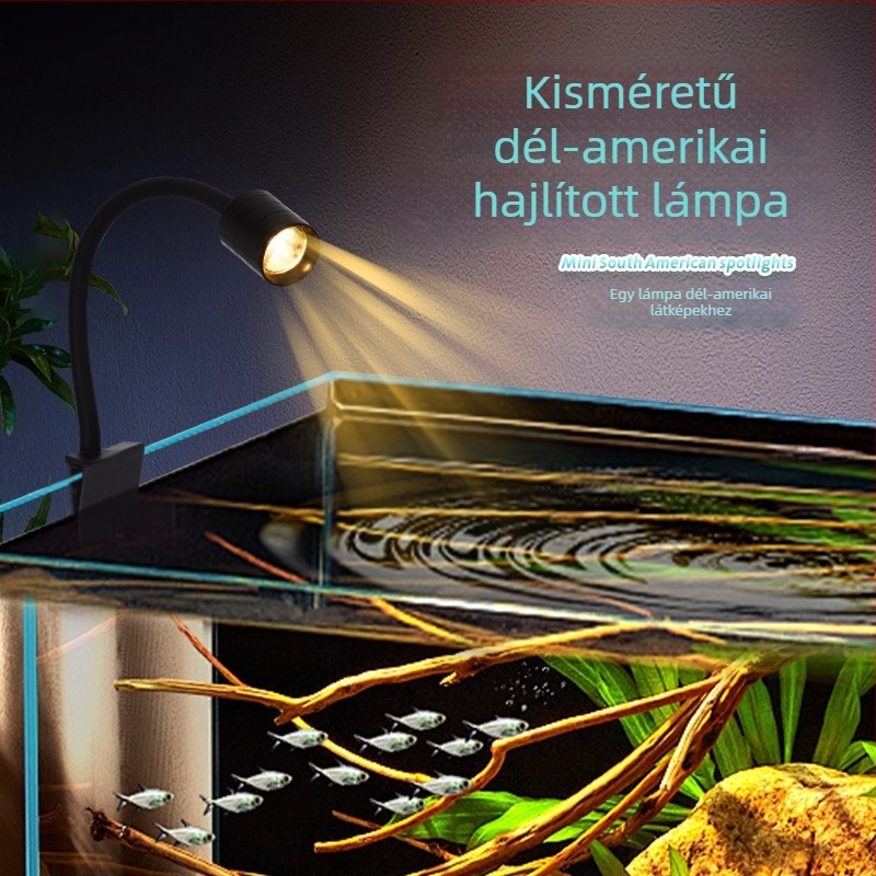Quanlong akváriumi csíptetős LED-lámpa – fém ház, LED világítás, 3W teljesítmény, 1 kg súly