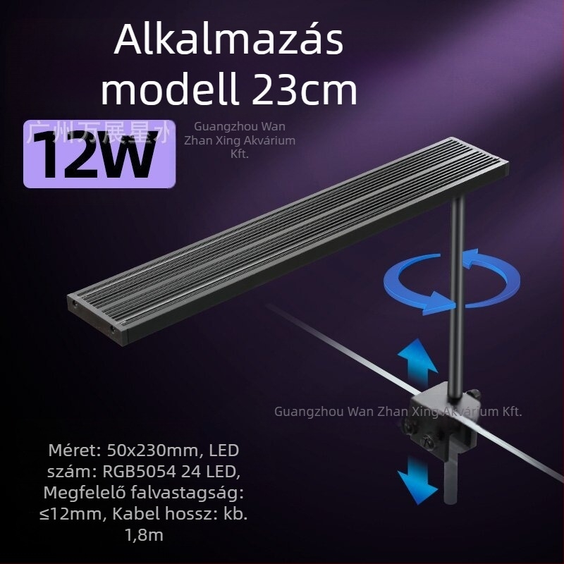 Intelligens teljes spektrumú LED akváriumi fény, 12–24W, 0,4 kg