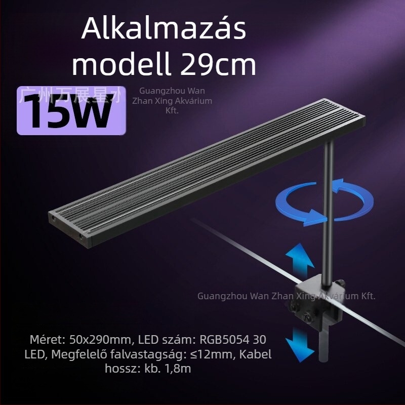 Intelligens teljes spektrumú LED akváriumi fény, 12–24W, 0,4 kg