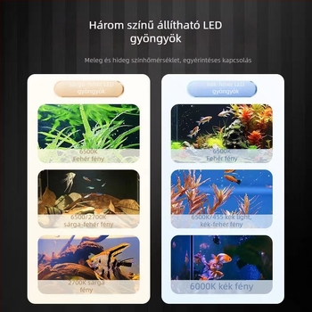 LED akváriumi világítás – asztali spotlámpa aljzattal, vízi növények és moha számára, Yikoda márka