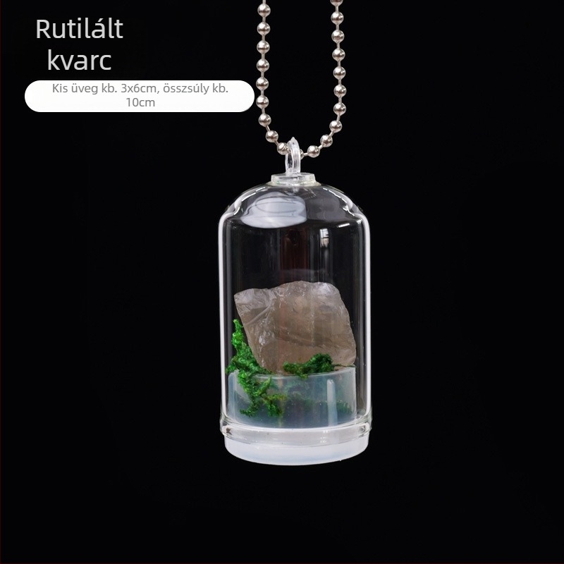 Kristály kívánság üveg — mini tájkép dekoráció, Runyangshi, geometriás stílus, PP zacskóban csomagolás, modern minimalist