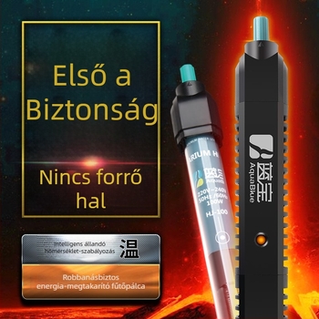 Akváriumfűtőkar, kvarcüveg, automata hőmérséklet-szabályozás lámpával, AquaBlue/Blue Treasure márka, 1 kg