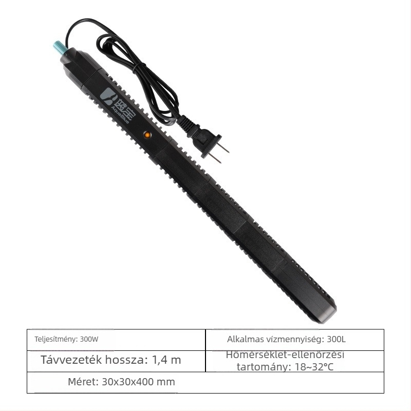 Akváriumfűtőkar, kvarcüveg, automata hőmérséklet-szabályozás lámpával, AquaBlue/Blue Treasure márka, 1 kg