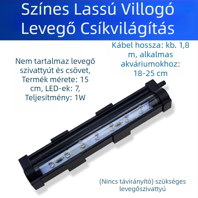 Akváriumi LED buboréklámpa távirányítóval, merülő, dekoratív, teljesítmény 1–6W, tömeg 100 g