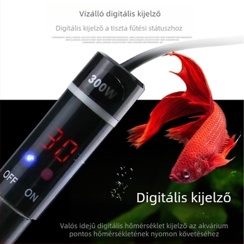 Rozsdamentes acél akváriumi fűtőkar, robbanásbiztos, automatikus hőmérséklet-szabályozás, 200W/300W, mini teknősfűtő