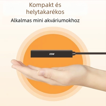 Akváriumi fűtőkar, rozsdamentes acélból, USB táplálás, 5W/10W, automatikus hőmérséklet-szabályozás