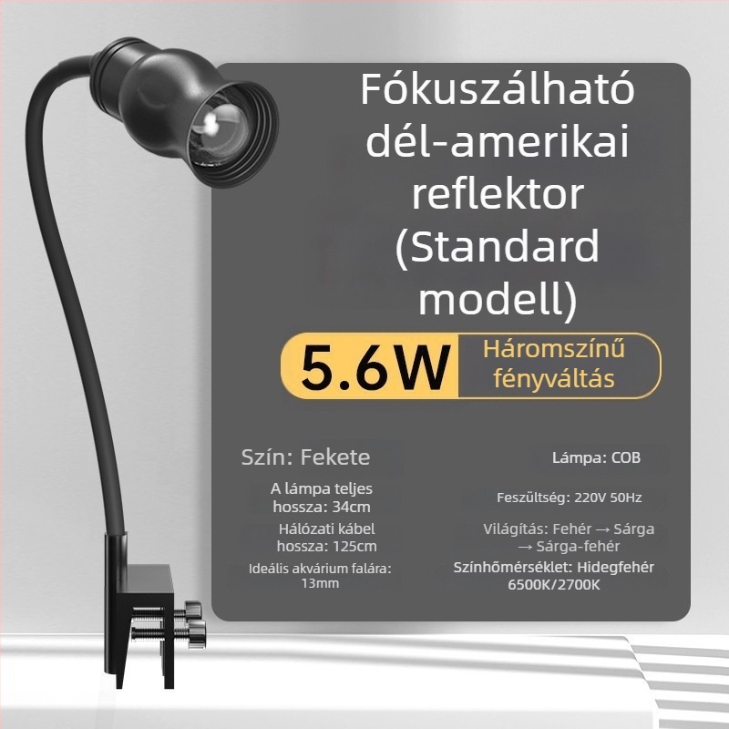 Akvárium LED klipszlámpa állítható fókuszú világításhoz (Márka: yee; Teljesítmény: 3W-50W; Súly: 600 g; Anyag: PC tűzálló; Funkció: Világítás)