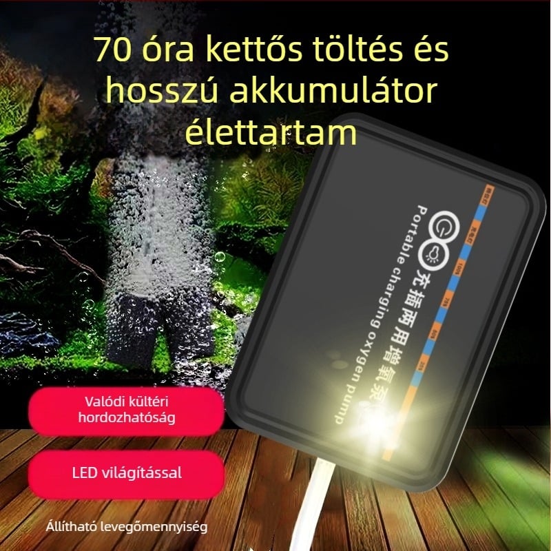 USB Hordozható oxigénpumpa LED-es világítással horgászathoz – kettős használat (Nem importált · Más régió · Határokon átívelő export: Igen)
