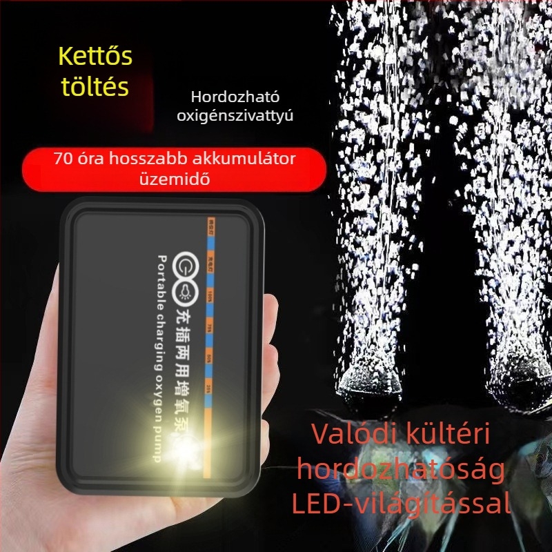 USB Hordozható oxigénpumpa LED-es világítással horgászathoz – kettős használat (Nem importált · Más régió · Határokon átívelő export: Igen)