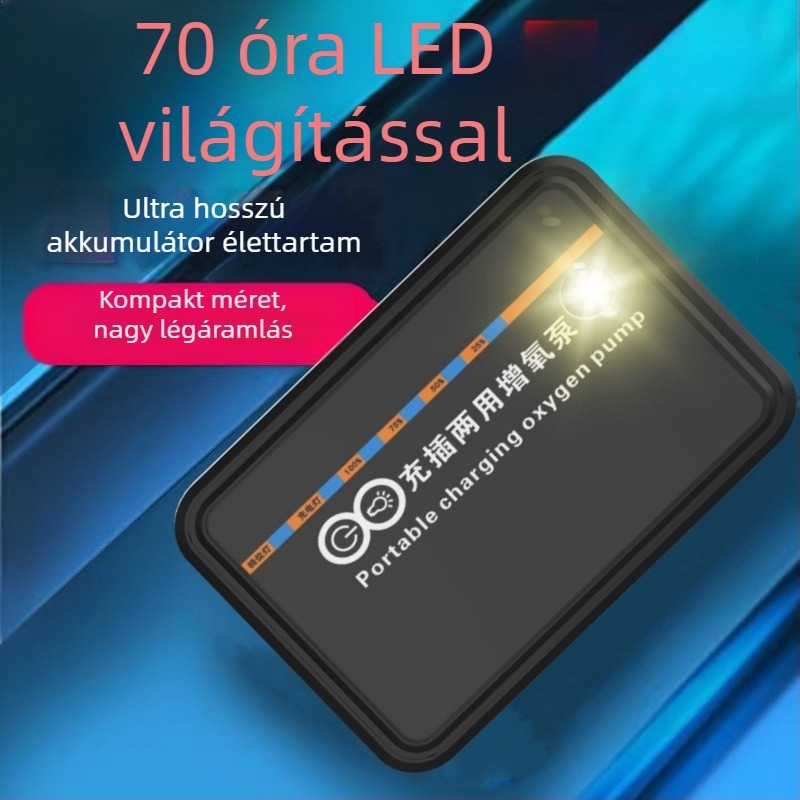USB Hordozható oxigénpumpa LED-es világítással horgászathoz – kettős használat (Nem importált · Más régió · Határokon átívelő export: Igen)