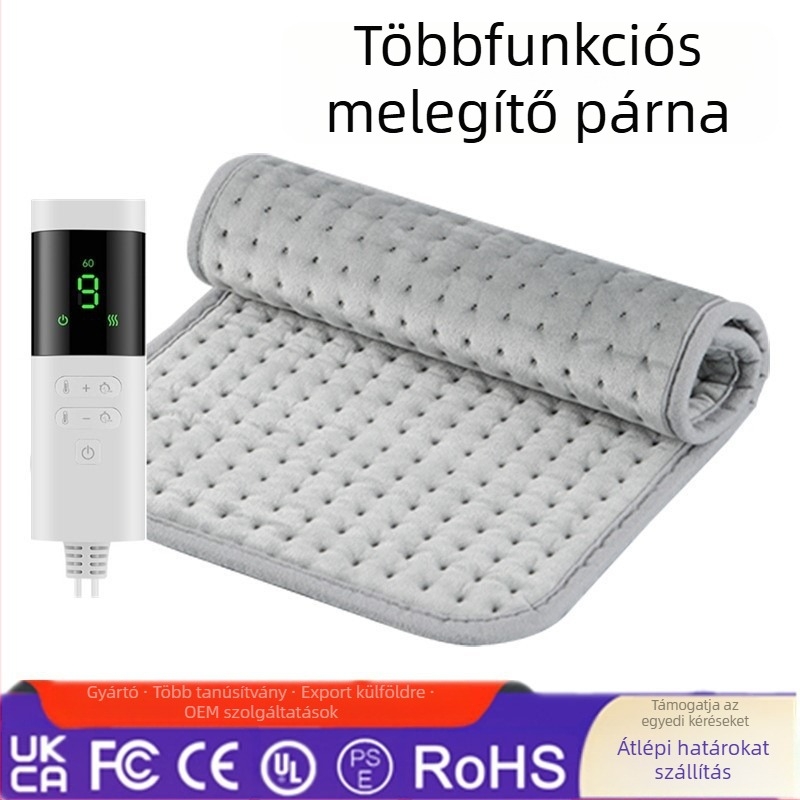 MW-001 Többcélú fűtő párna, 9 hőmérsékleti szint, 12 órás időzítő, 75W, 110V, Crystal Super Soft anyag