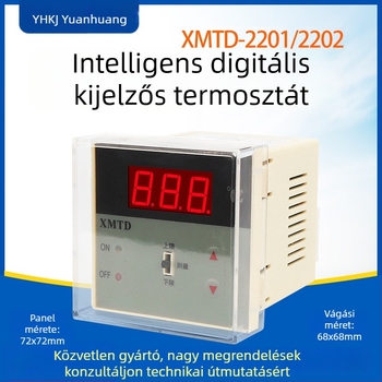 Duál-vezérlésű digitális hőmérséklet-szabályozó kijelzővel (XMTD2201/2202; rögzített telepítés; 220V)