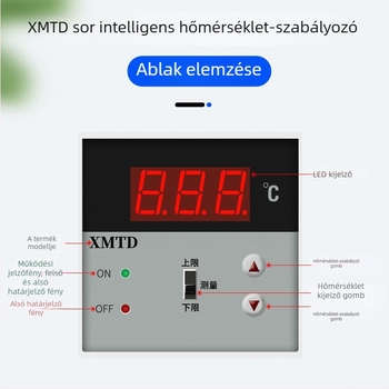 Duál-vezérlésű digitális hőmérséklet-szabályozó kijelzővel (XMTD2201/2202; rögzített telepítés; 220V)