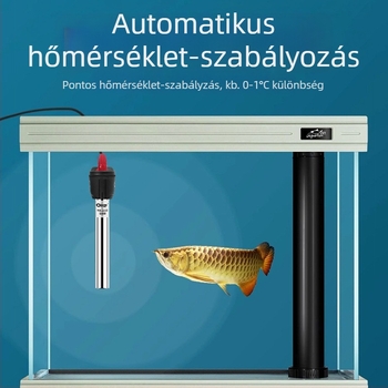 Rozsdamentes acél akváriumi fűtőelem automatikus hőmérséklet-szabályozással, robbanásbiztos kivitel és energiatakarékos