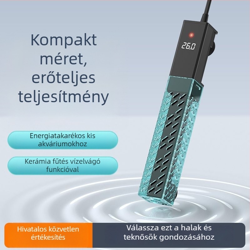 Akvarisztikai kerámiás fűtőkar változó frekvenciával, automatikus hőmérséklet-szabályozás, pontos hőmérséklet-szabályozás; Teljesítmény 50–500W, Tömeg 428g, Modell sz2025071503