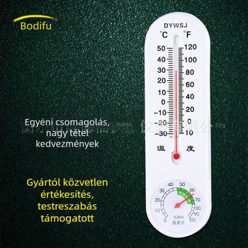 Falihoz szerelt higrométer és hőmérő - Beltéri/kültéri hőmérséklet-mérő, DYWSJ, akkumulátor nélküli, oktatásra, tenyésztésre és ültetésre