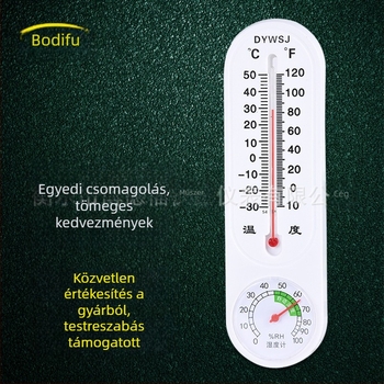 Fali higrométer- és hőmérő otthonra, DY White modell, Bodefu márka, alkalmazási terület: oktatás, tenyésztés, ültetés, akkumulátor nélkül