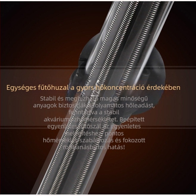 Akváriumfűtőszál kvarccsővel, JRB sorozat, márka Jialu, teljesítmény 50–500 W