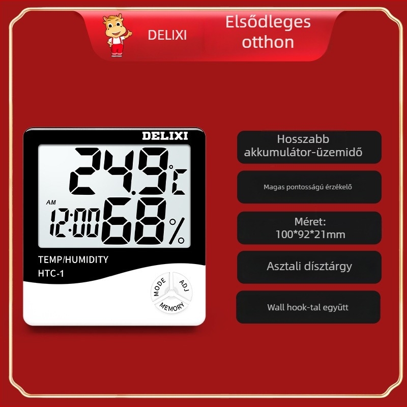 Delixi szobatermometer, 0,1°C felbontás