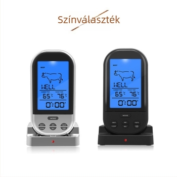 Vezeték nélküli grillszondás hőmérő digitális kijelzővel, 1°C felbontással, grillsütőhöz és konyhai főzéshez