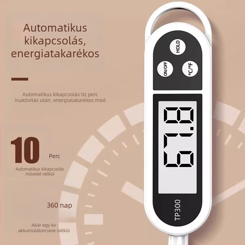 Qiwang élelmiszerhőmérő — kiváló precizitású, szonda típusú konyhai hőmérő vízhez, tejhez és olajhoz