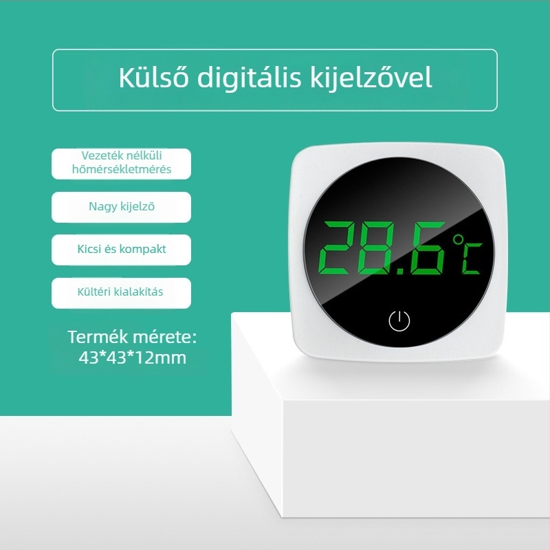 Akváriumhőmérő – nagy pontosságú digitális vízhőmérséklet-szenzor, ABS + fém