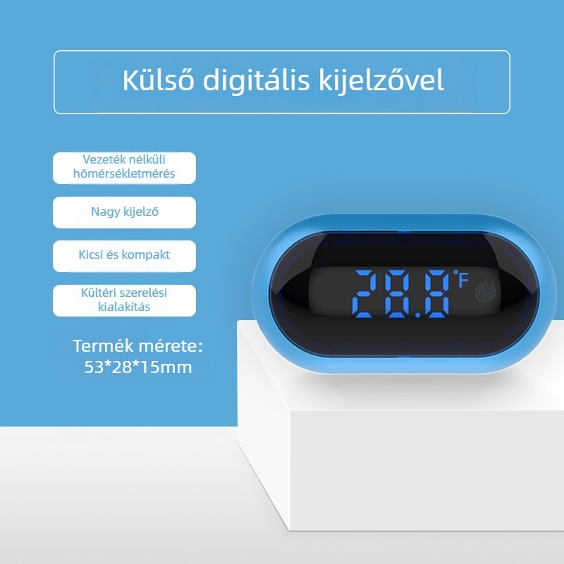 Akváriumhőmérő – nagy pontosságú digitális vízhőmérséklet-szenzor, ABS + fém