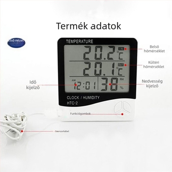 Beltéri/kültéri hőmérséklet- és páratartalom-mérő — hőmérséklet ±1°C, páratartalom ±5%, 7-es elem
