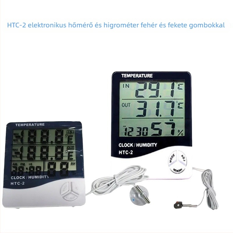 Beltéri/kültéri hőmérséklet- és páratartalom-mérő — hőmérséklet ±1°C, páratartalom ±5%, 7-es elem