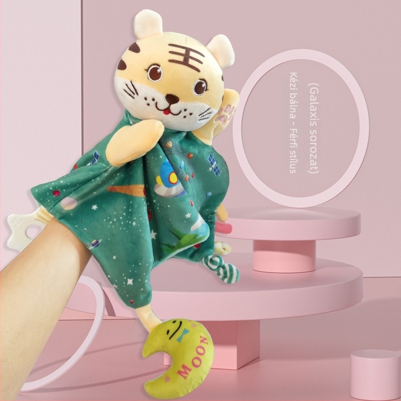 Kézre fogható plüss nyuszika babáknak, down cotton töltet, spandex ultra-soft plüss, 0–3 éves korosztály