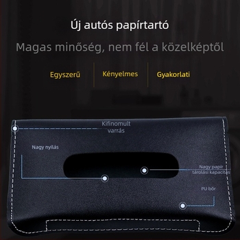 Guowei bőr autós szalvétatartó a napellenzőhöz, kartámaszhoz és műszerfalhoz – testreszabható belső kiegészítő