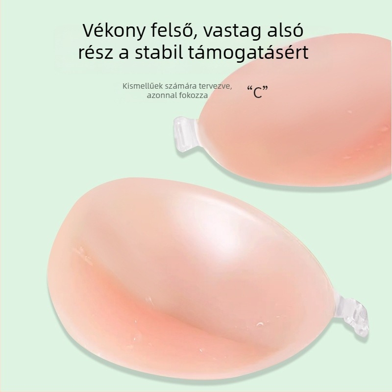 Szilikon melltartó vastagított 3D kosarakkal, előre záródó, levehető pántok, mellbimbóvédő, Push-Up Bandeau