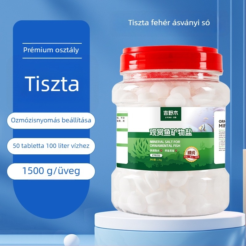 Díszhalak számára ásványi só — műanyag anyag; Kiyono wood márka; tömeg 1000 g / 1500 g / 2500 g; akvárium felszerelés