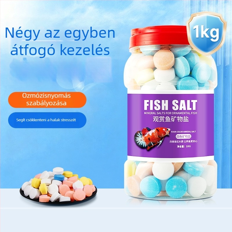 Díszhalak számára ásványi só — műanyag anyag; Kiyono wood márka; tömeg 1000 g / 1500 g / 2500 g; akvárium felszerelés