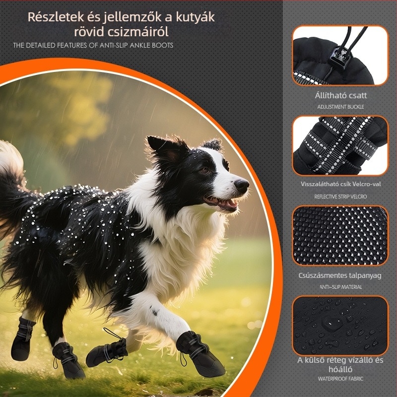 Kutyacipő puha talppal – kültéri vízálló, csúszásmentes, kopásálló, hétköznapi stílus