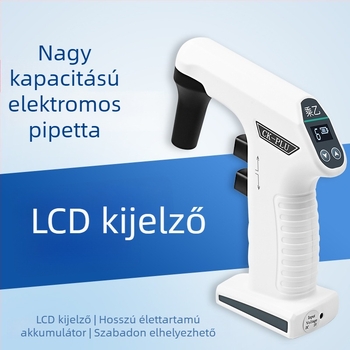 CK-PLU elektromos pipetta – nagy kapacitás, automatikus szívás, állítható pipetta, súly 185 g