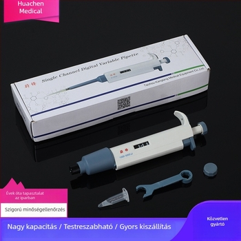 Egycsatornás pipetta – állítható, kézi, nagy kapacitású, mikro mennyiség 5 ml / 10 ml / 200 µL / 1 ml