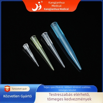 Folyadékátviteli pipettahegyek — egyszer használatosak; márka Kang Jian Hua; termékszám 13; 10 μL / 200 μL / 1 mL / 5 mL