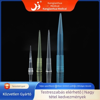 Folyadékátviteli pipettahegyek — egyszer használatosak; márka Kang Jian Hua; termékszám 13; 10 μL / 200 μL / 1 mL / 5 mL