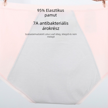 Női középmagas derekú pamut mensztrációs alsónemű, szivárgás elleni védelem, hosszabb ágyékkal és modal béléssel